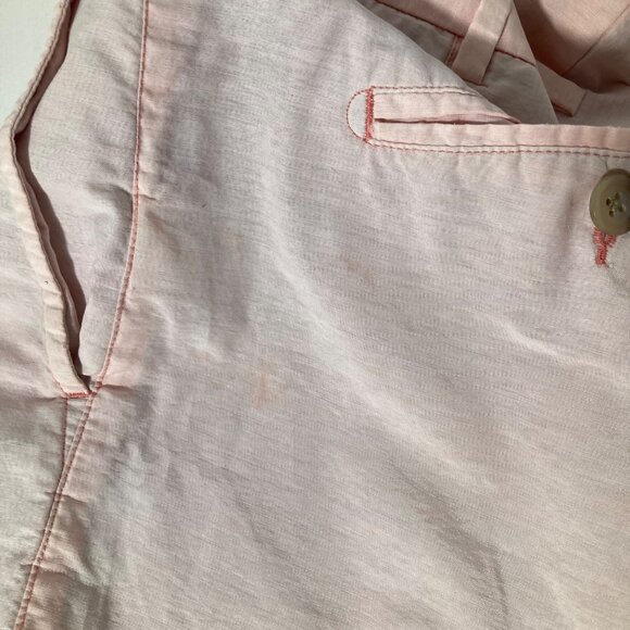 Mens Peter Millar Shorts Cotton Nylon Peach Blue‎ 34 Fade Flat Front - Picture 6 of 11